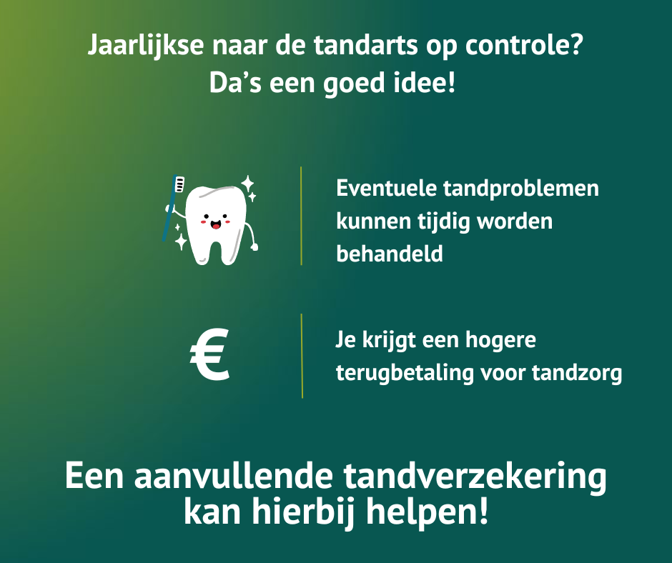 DKV jaarlijkse tandartscontrole infographic